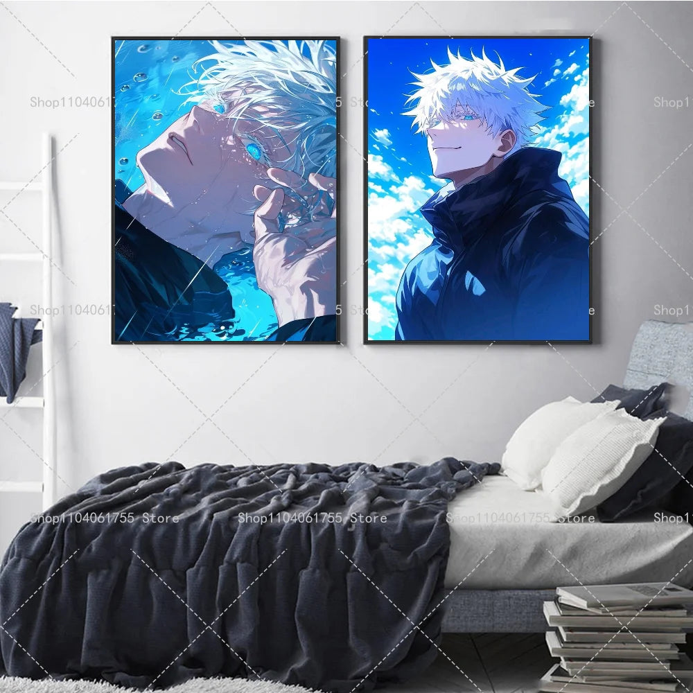 Anime Gojo Waterproof Self-Adhesive Wall Poster | Room Decor Anime Wall Poster Axl