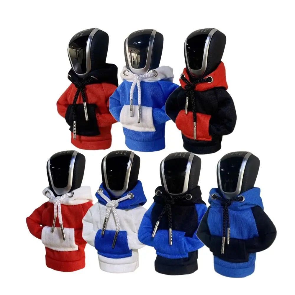 Cotton Hoodie Gear Shift Knob Cover – Color Stitching Car Decor Gear Shift Cover Axl
