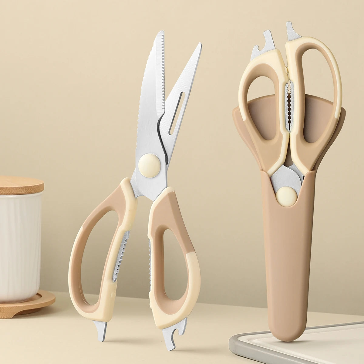 SHENJIU Take-Apart Kitchen Shears with Magnetic Holder | Bone Scissors Kitchen Shears Axl
