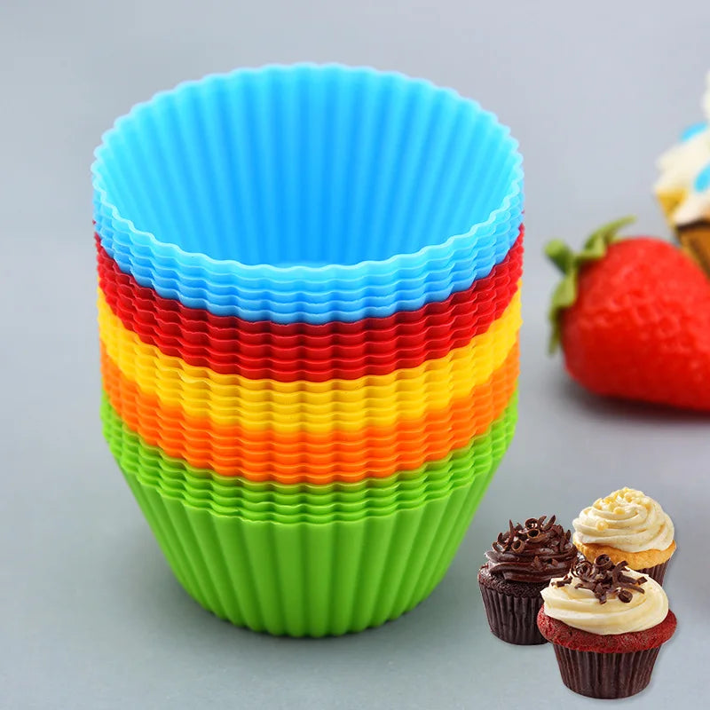 6-Piece Silicone Cupcake & Muffin Baking Molds – Reusable DIY Silicone Baking Molds Axl