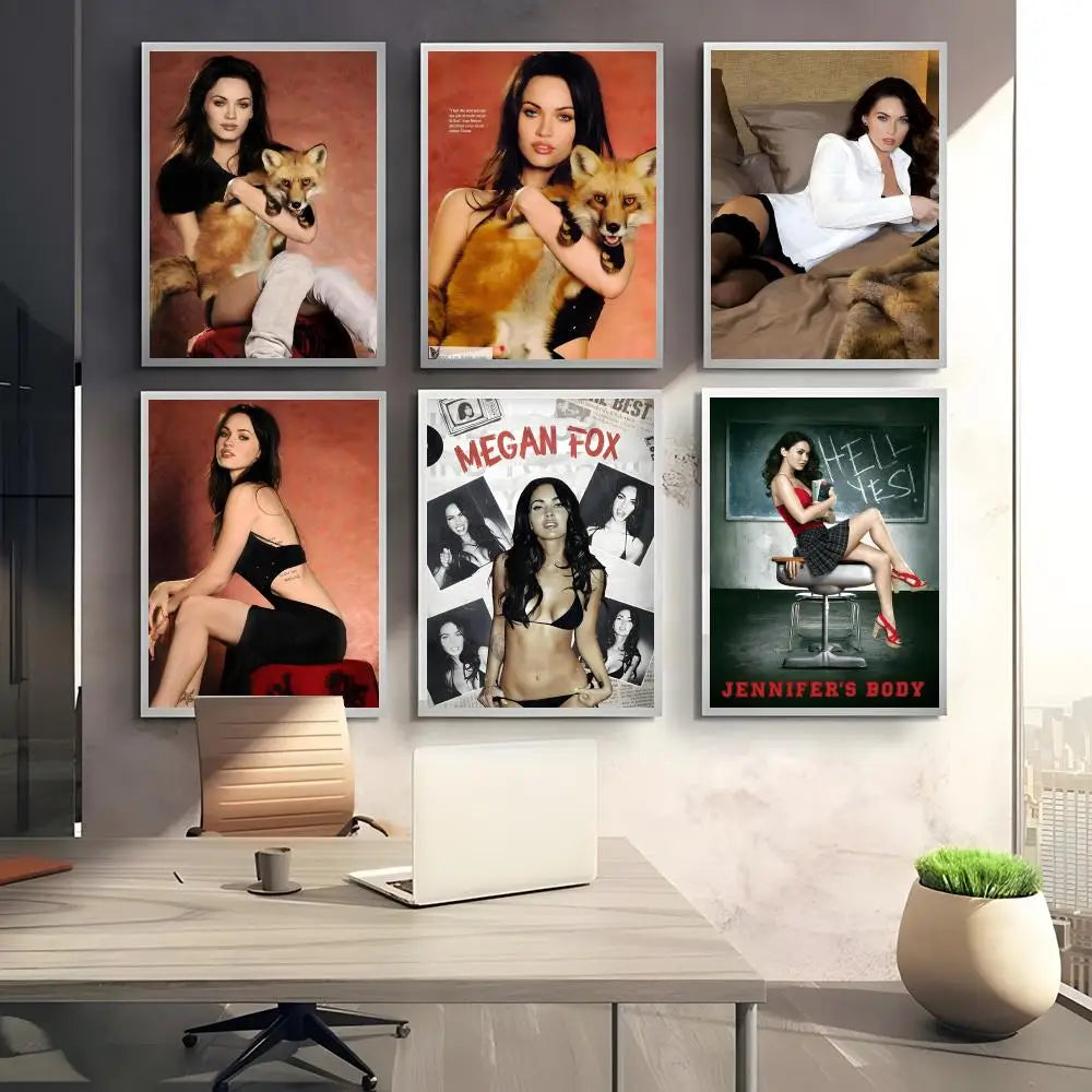 Megan Fox Self-Adhesive HD Poster Sticker | Modern Wall Art Wall Art Sticker Axl