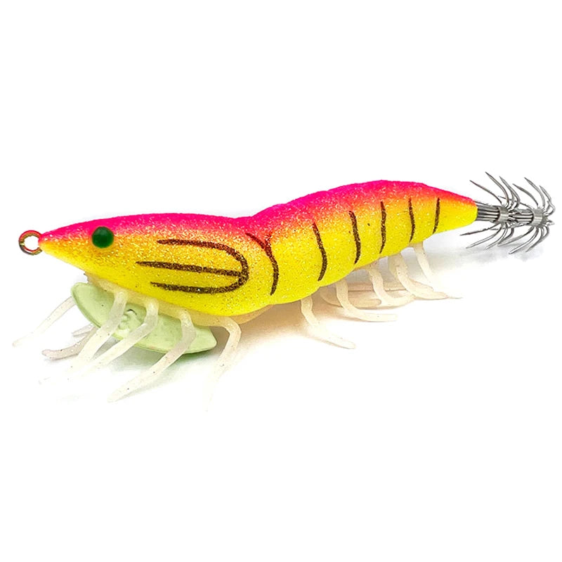 Luminous Wooden Shrimp Squid Lure – Soft Foot Fishing Bait Fishing Lure Axl 3.5 A