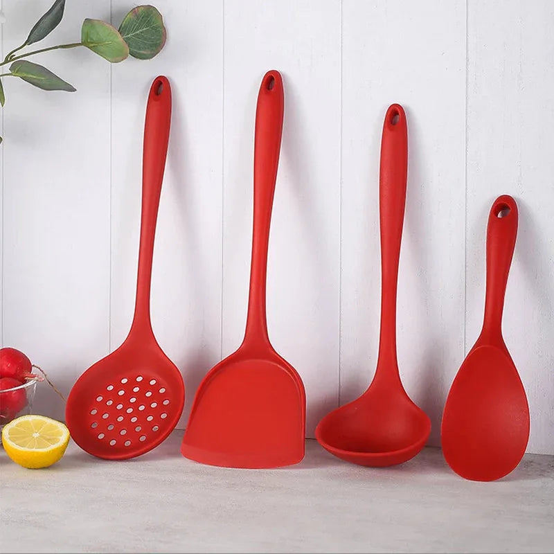 Silicone Cooking Utensils Set – Non-Stick Spatula & Spoon Silicone Utensil Set Axl