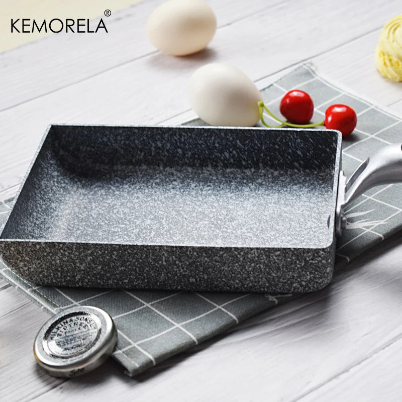 KEMORELA Tamagoyaki Non-Stick Stone Pan – Gas & Induction Non-Stick Egg Pan Axl