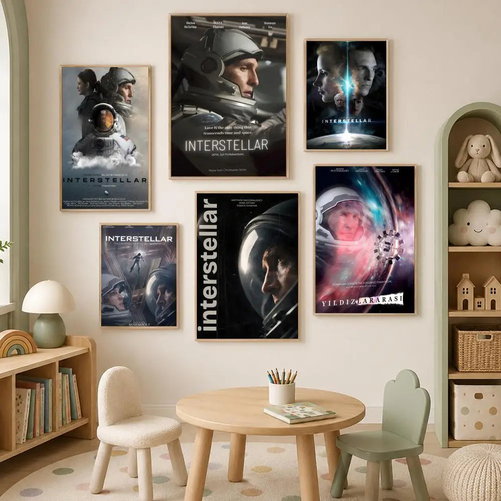 Interstellar Movie Poster Self-Stick HD PVC Waterproof Wall Art Wall Art Poster Axl