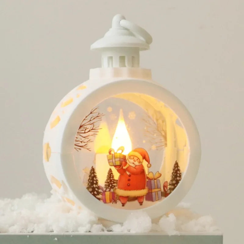 Christmas Round Wind Light – Festive Home Decor Ornament Christmas Decoration Axl SC-White