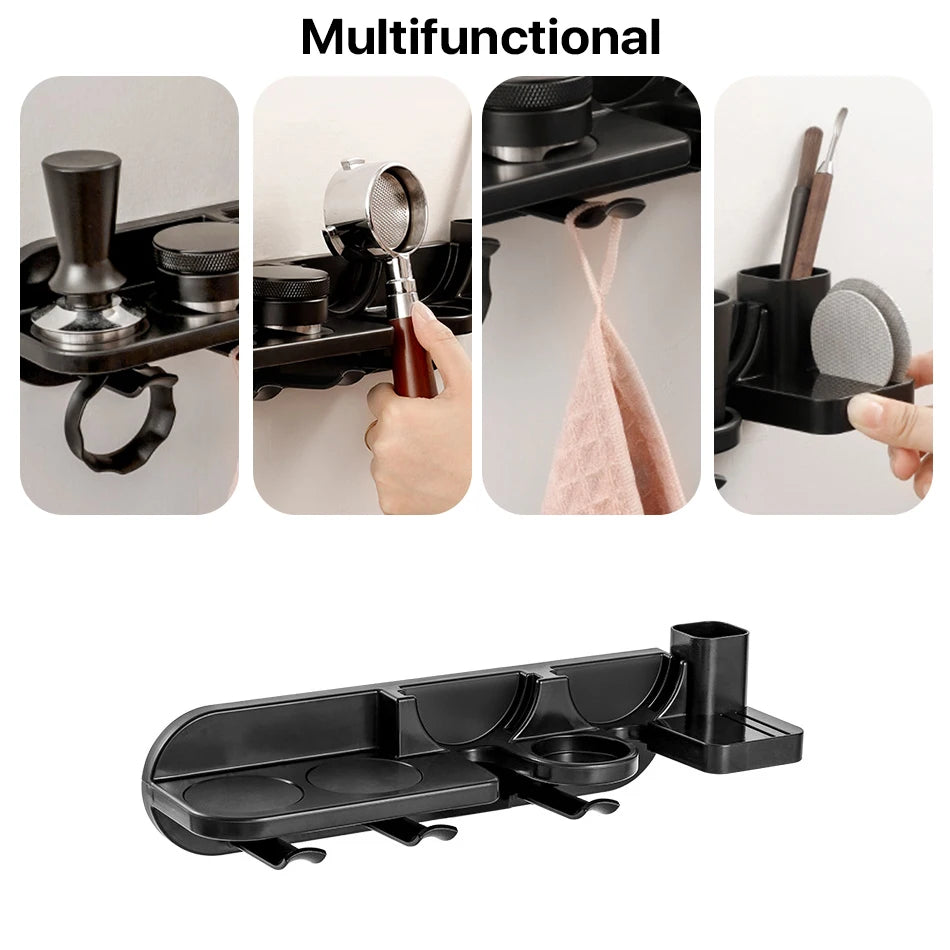 Wall-Mounted Espresso Organizer – Portafilter & Tamper Holder Coffee Accessories Organizer Axl