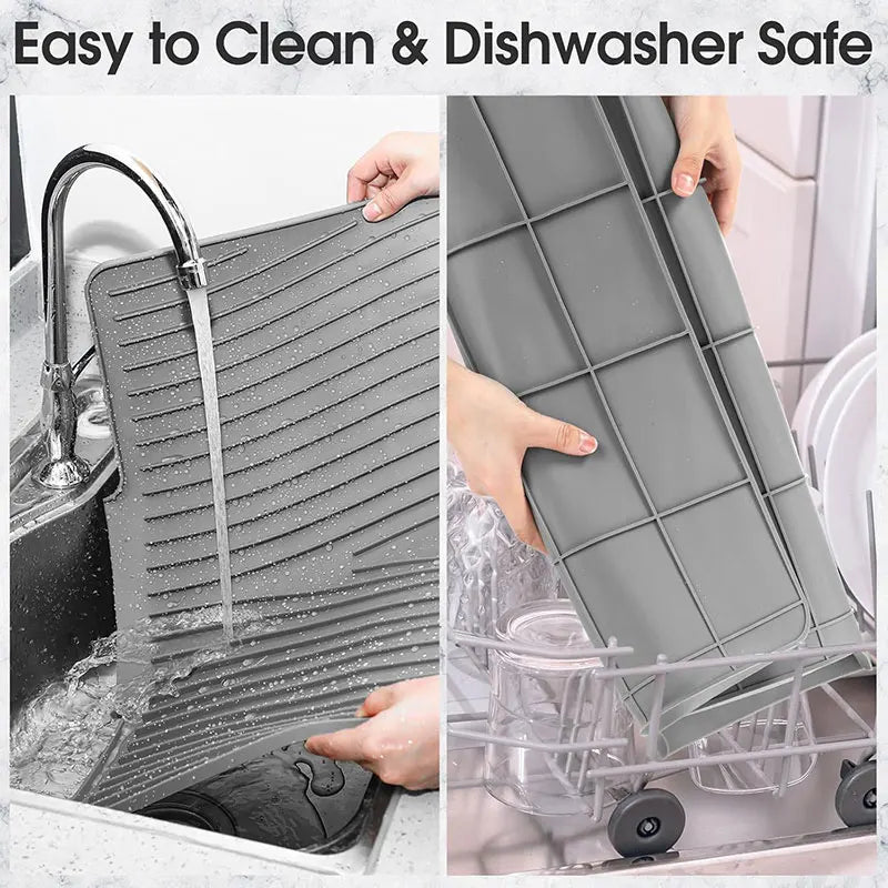 Extra Large Silicone Dish Drying Mat – Non-Slip Kitchen Pad Dish Drying Mat Axl