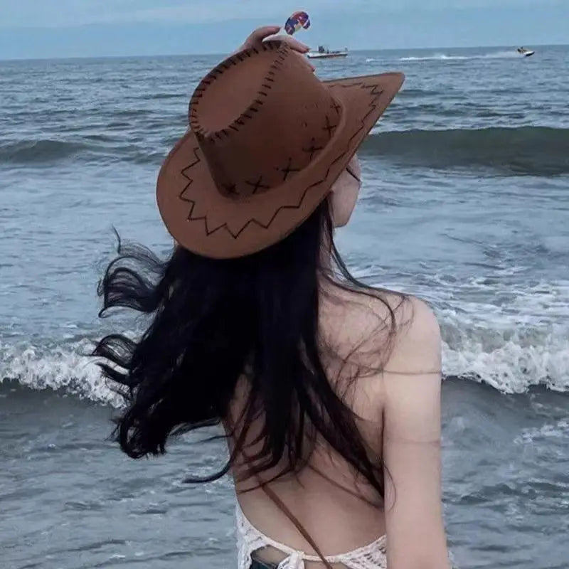 Unisex Western Cowboy Hat – Suede Cowgirl Cap for Parties Western Cowboy Hat Axl