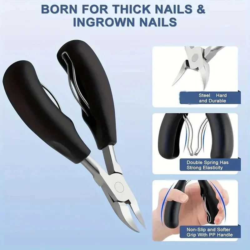 Stainless Steel Toenail Clipper Set – Wide Jaw & Angled Blade Toenail Clipper Set Axl