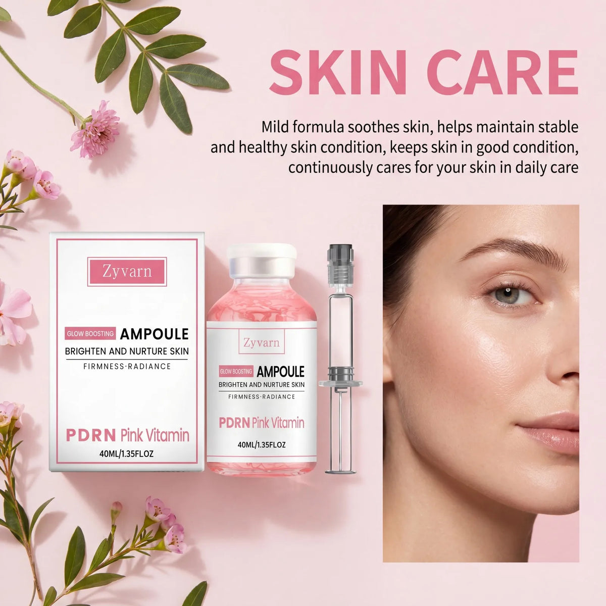 PDRN Pink Vitamin Serum – Brightening Glow Ampoule Brightening Face Serum Axl