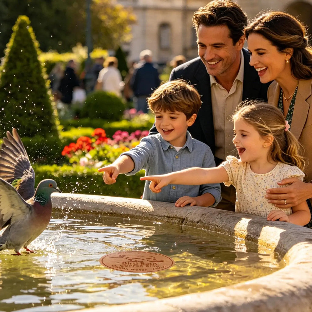 Copper Bird Bath Purifier Disk – Triple-Point Support Cleaner Bird Bath Accessory Axl