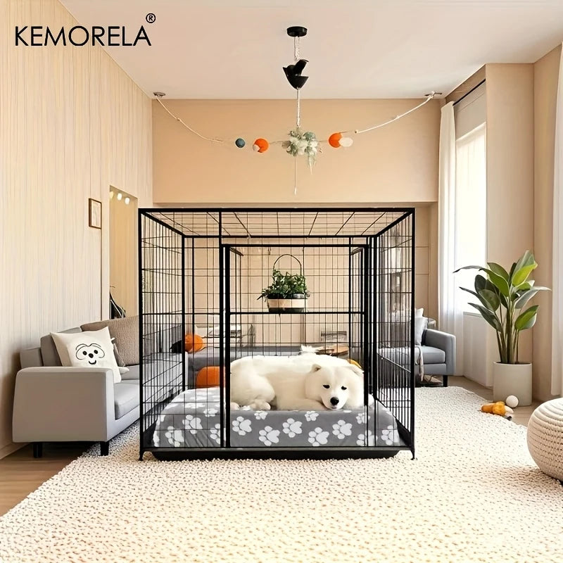 KEMORELA Plush Dog Bed Cover | Cartoon Footprints S–XL Dog Bed Cover Axl