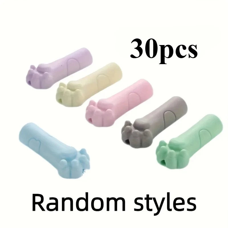 Cat Paw Eraser Set with Writing Stand – 30/50 Pcs Pencil Caps Novelty Eraser Set Axl Random style-30pcs
