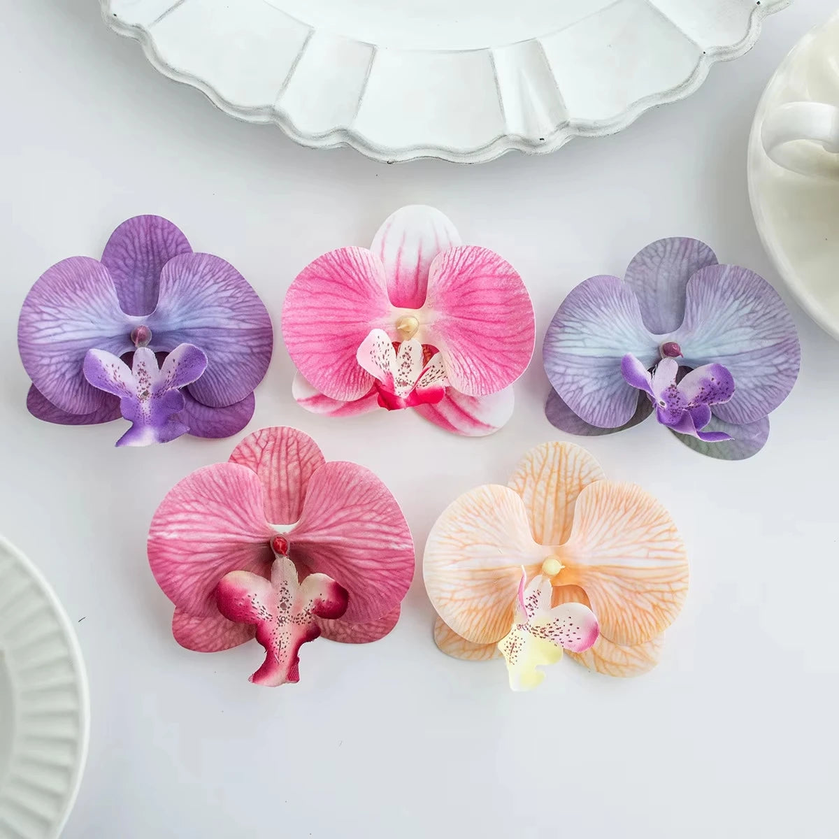 Artificial Butterfly Orchid Flowers – 5 or 15 Pcs Hair Clips Artificial Flowers Axl