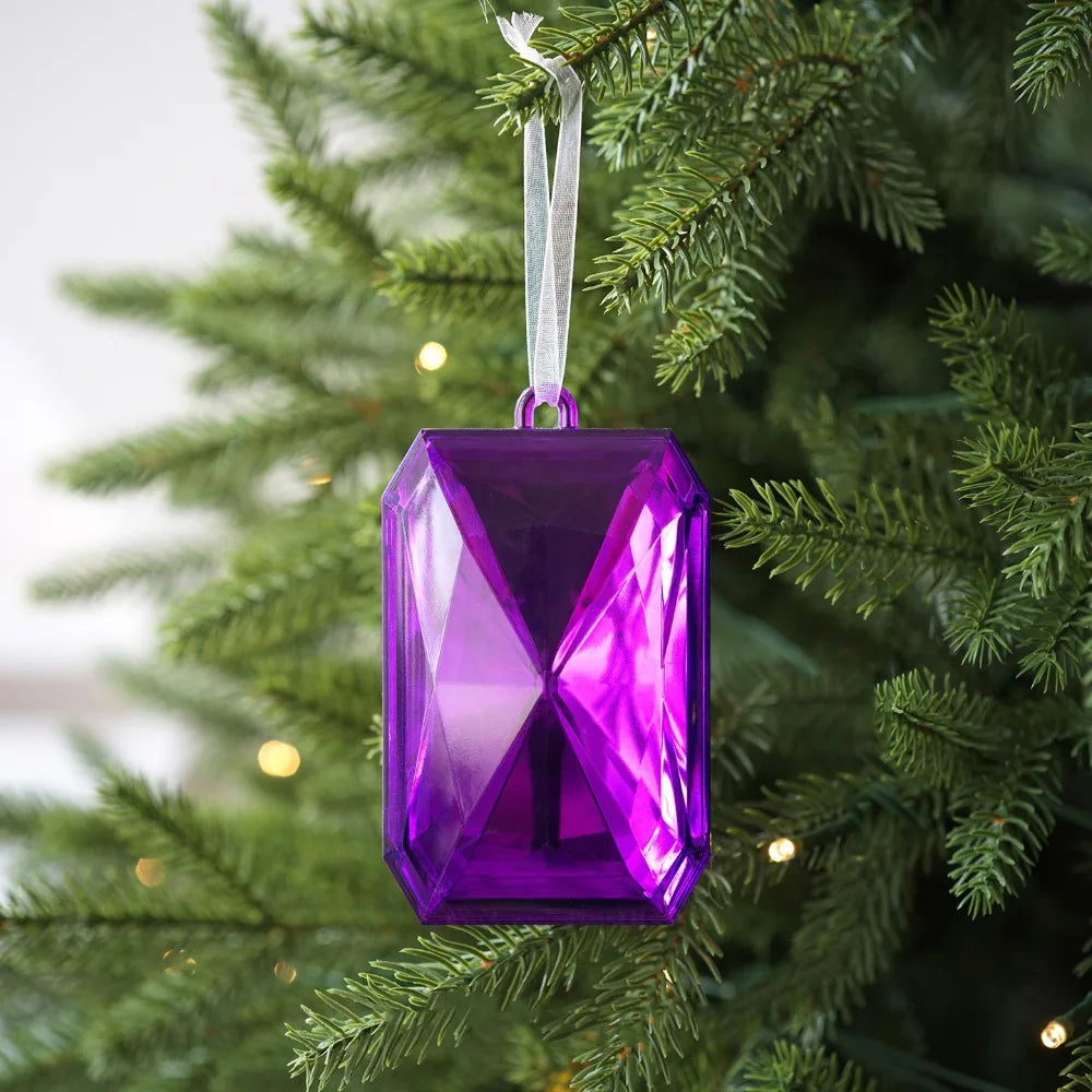 Multicolor Christmas Gemstone Drop Pendant | Xmas Tree Ornament Christmas Tree Ornament Axl Purple