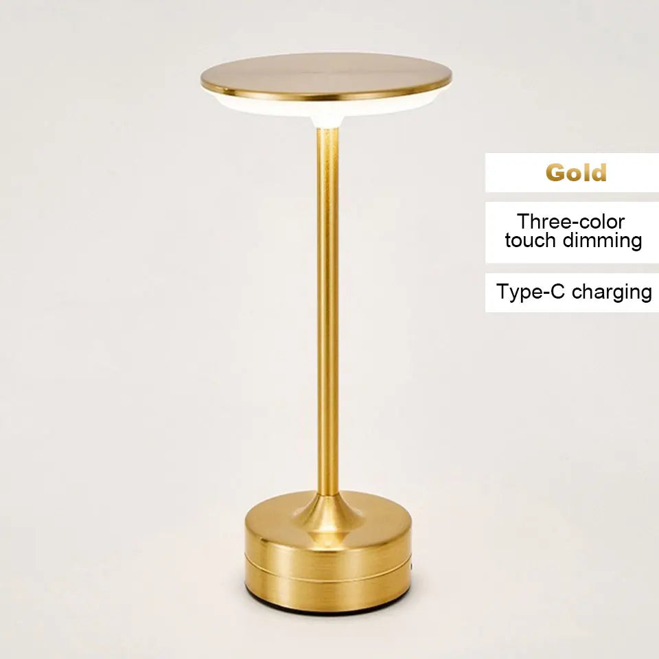 LED Crystal Touch Table Lamp – USB Rechargeable Wireless Light LED Table Lamp Axl Gold