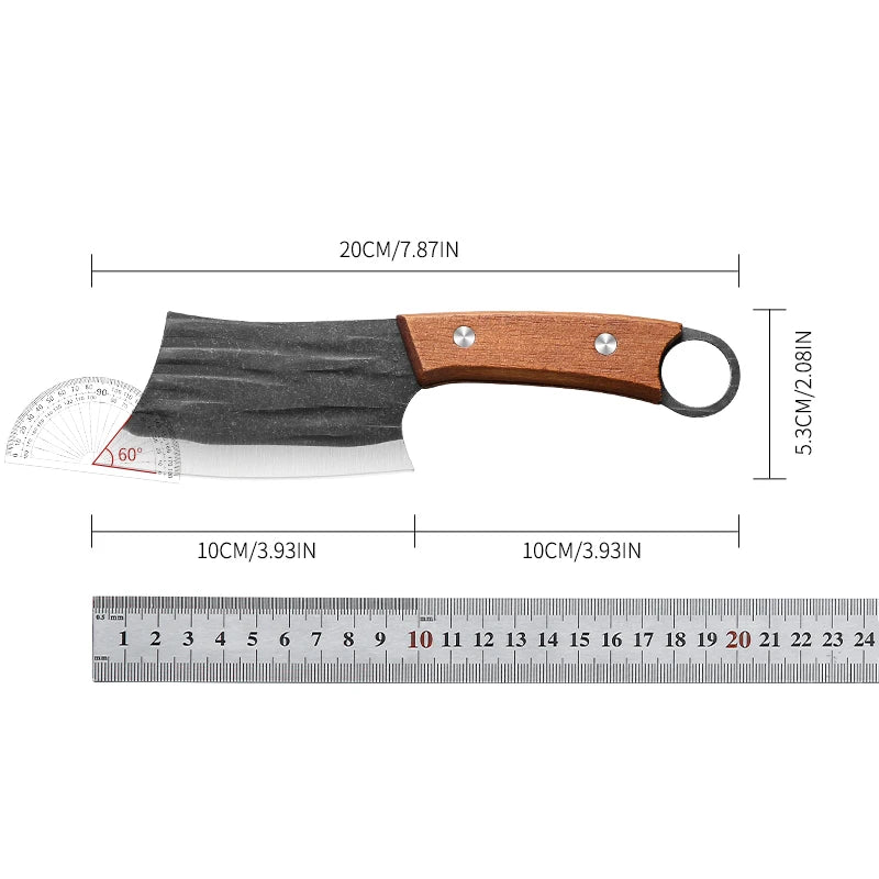 SHENJIU Stainless Steel Cleaver Knife – Wooden Handle Chef Knife Kitchen Cleaver Knife Axl 1pcs