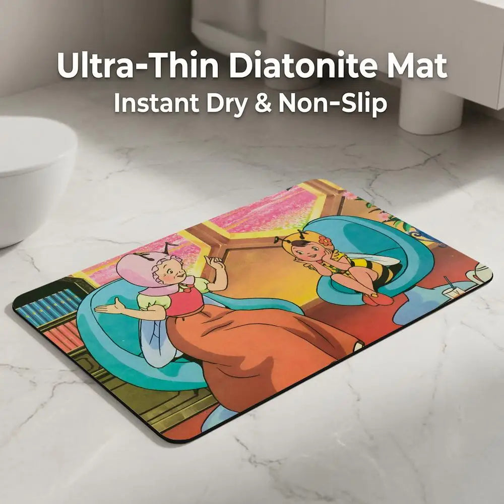Cartoon Diatomite Bath Mat – Quick Dry, Absorbent, Anti-Slip Diatomite Bath Mat Axl