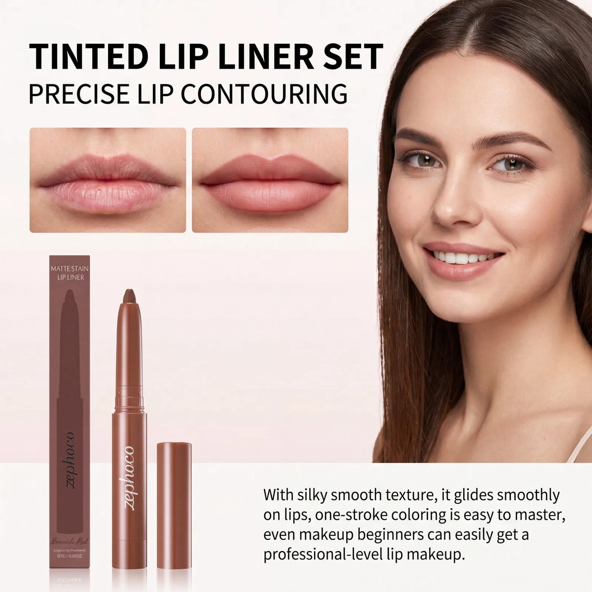 Matte Lip Liner Set – 3 Shades, Long-Lasting Color Lock Matte Lip Liner Axl
