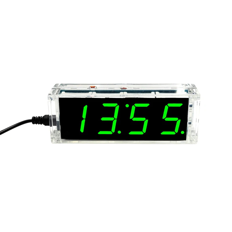 DIY LED Digital Clock Kit – 51 MCU Alarm, Date & Temp Display DIY Electronics Kit Axl Green