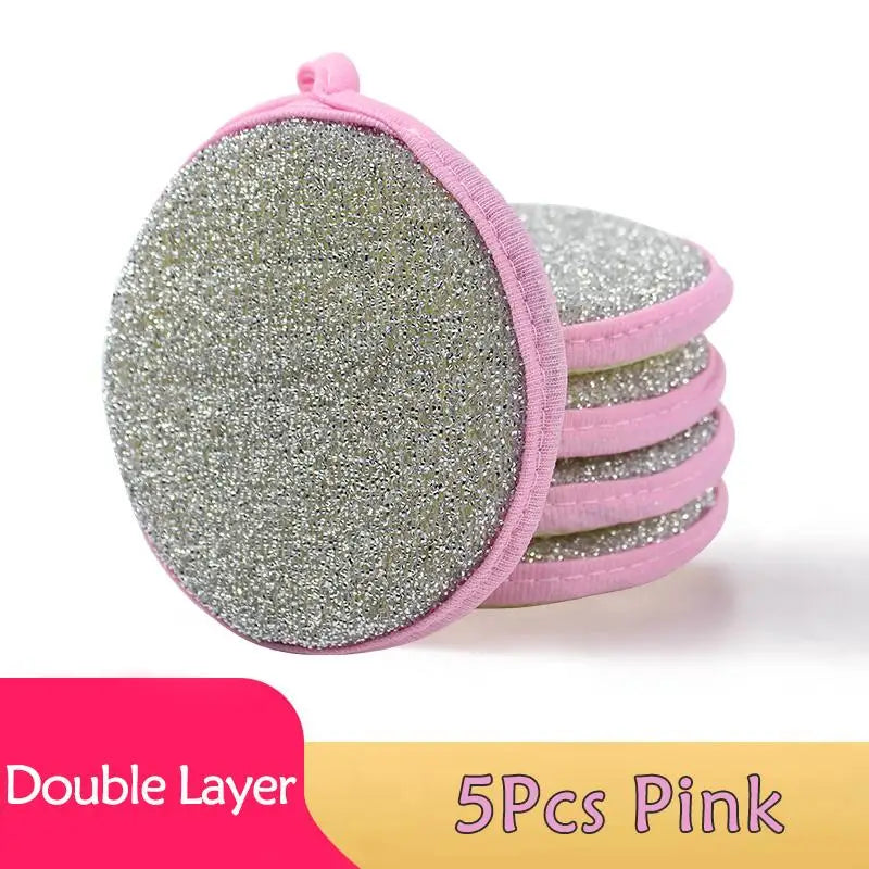 Double-Sided Dishwashing Sponge Pads 5 or 10 Pack Dishwashing Sponge Set Axl 5Pcs Pink