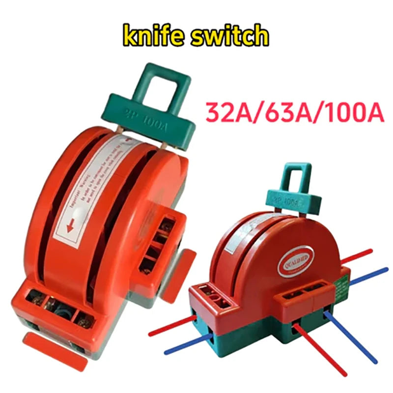 DPDT Knife Disconnect Switch 2 Pole Double Throw 32A 63A 100A Knife Disconnect Switch Axl