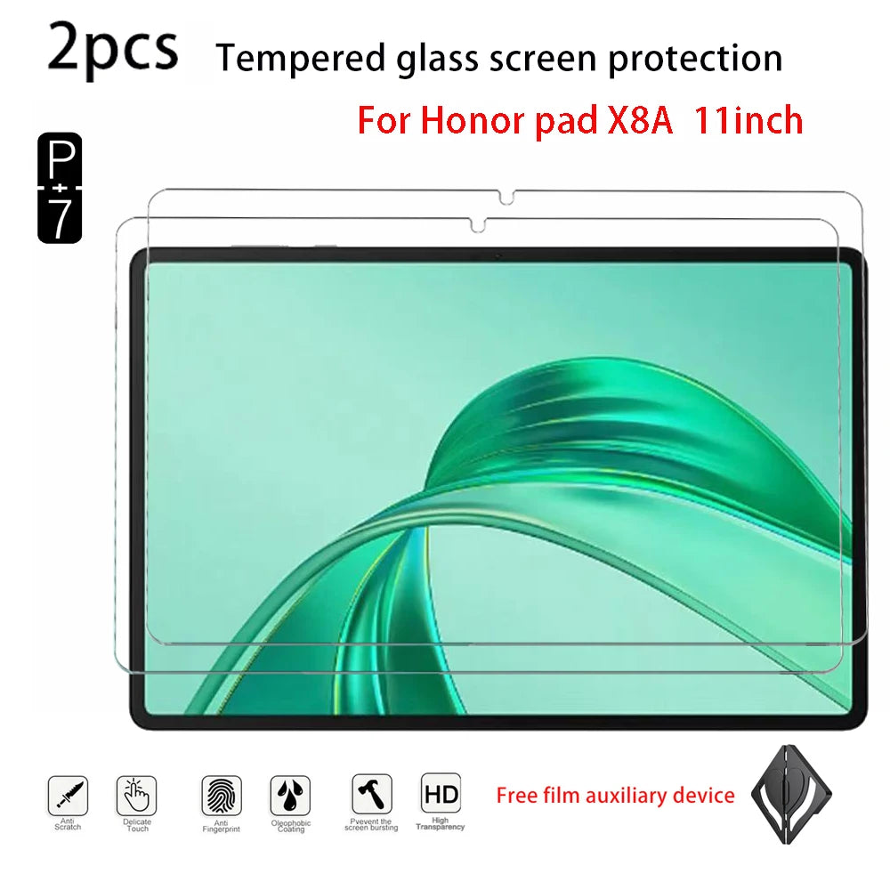 2-Pack Tempered Glass Screen Protector – Honor Pad X8a 11" Tablet Screen Protector Axl black