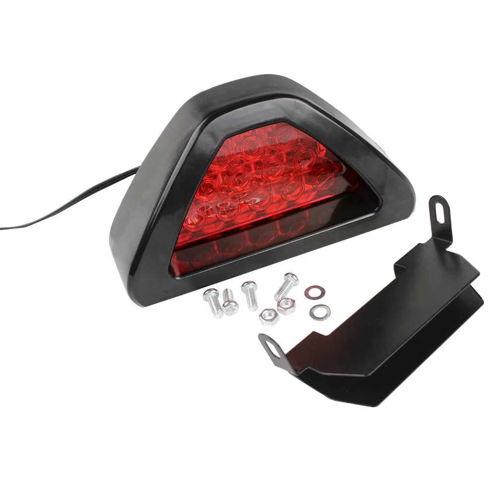 Triangle LED Strobe Brake & Tail Light | Universal 12V Warning LED Brake Light Axl Red