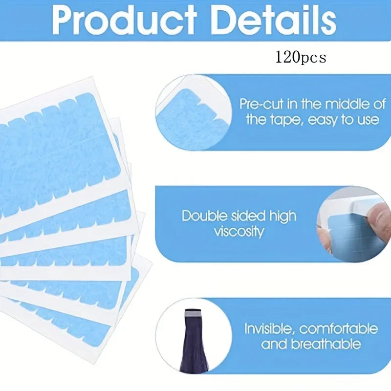 Waterproof Sweatproof Hair Extension Tape – Invisible 6 Pc Hair Extension Tape Axl