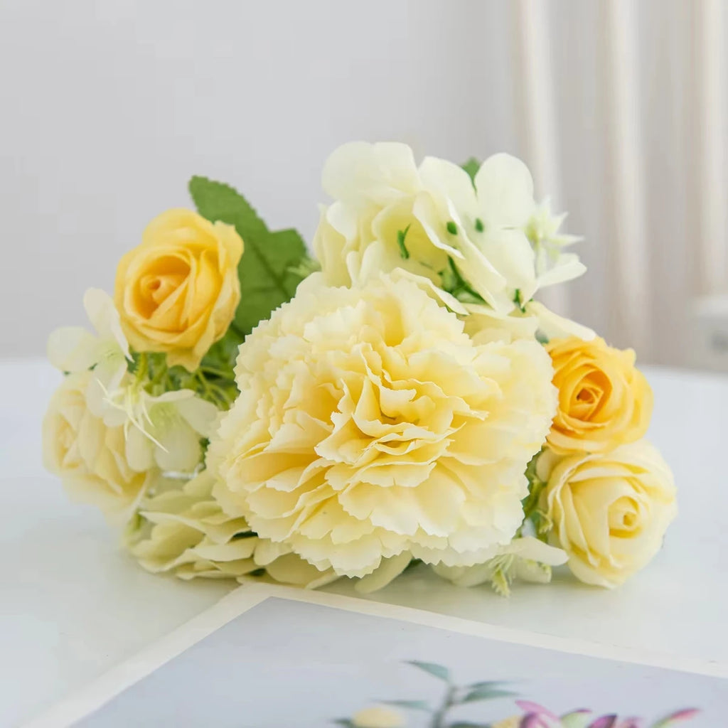 Artificial Silk Carnation Rose Bouquet – Wedding & Home Decor Artificial Flower Bouquet Axl