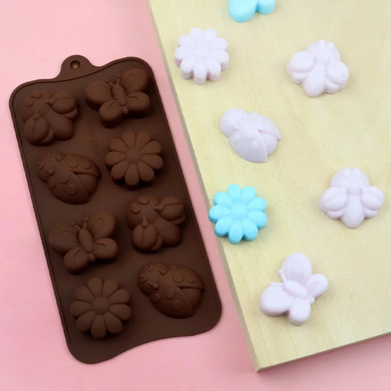 8-Pc Butterfly Insect Silicone Chocolate & Cake Mold Set Silicone Baking Mold Axl