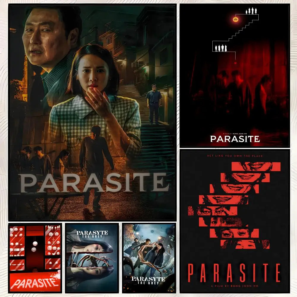 Parasite Movie Poster Self-Stick HD PVC Waterproof Wall Art Movie Wall Poster Axl
