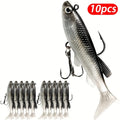 Soft Fishing Lure Kit 8cm 14g – 5pc Artificial Bait & Hooks Soft Fishing Lure Axl BLACK-10PCS 8CM