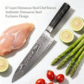 Damascus Steel 67-Layer Chef Knife – Sharp Kitchen Cleaver Damascus Chef Knife Axl Chef Knife