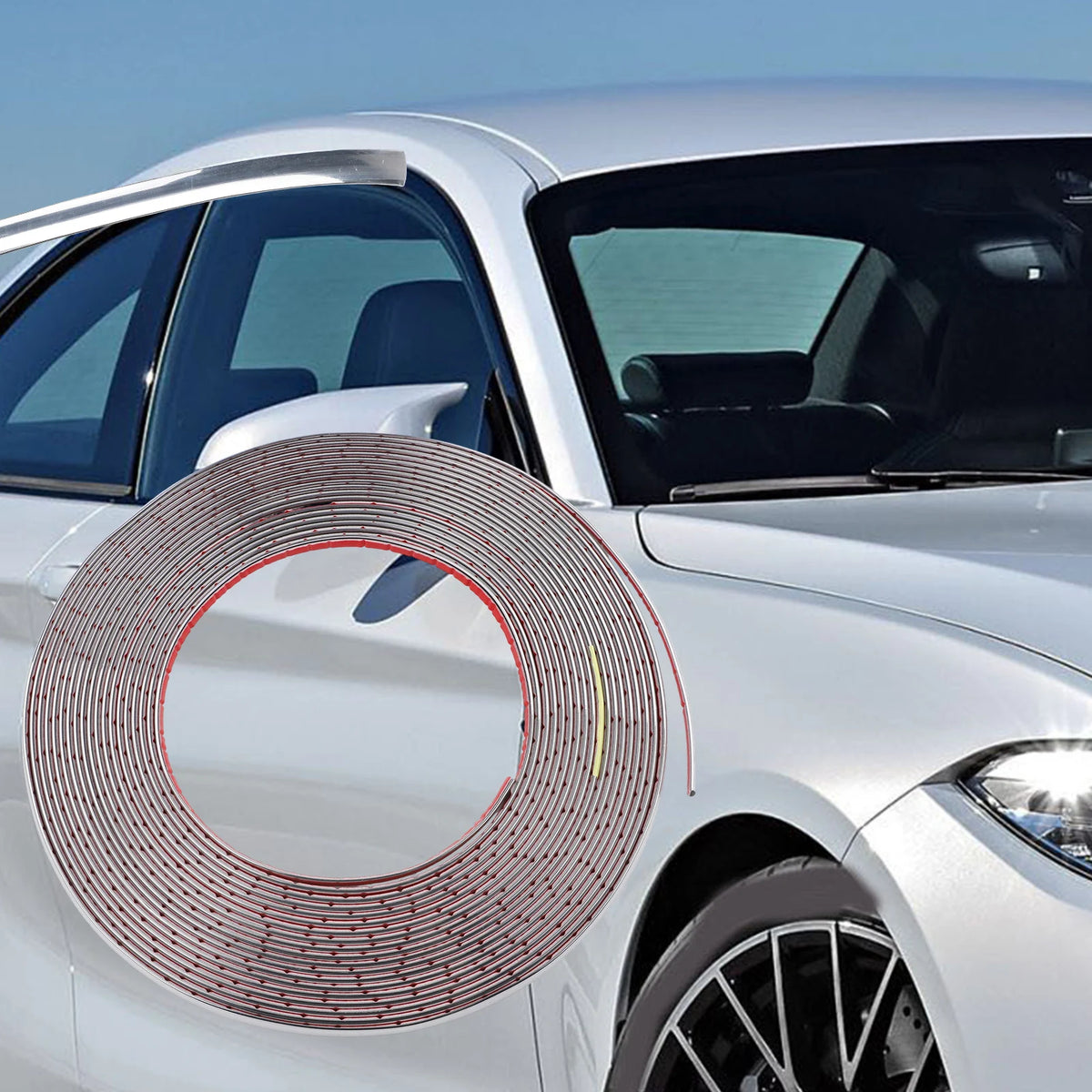 PVC Ceiling Tile Edging Trim 12.5m x 10mm – Silver Finish Decorative Trim Strip Axl
