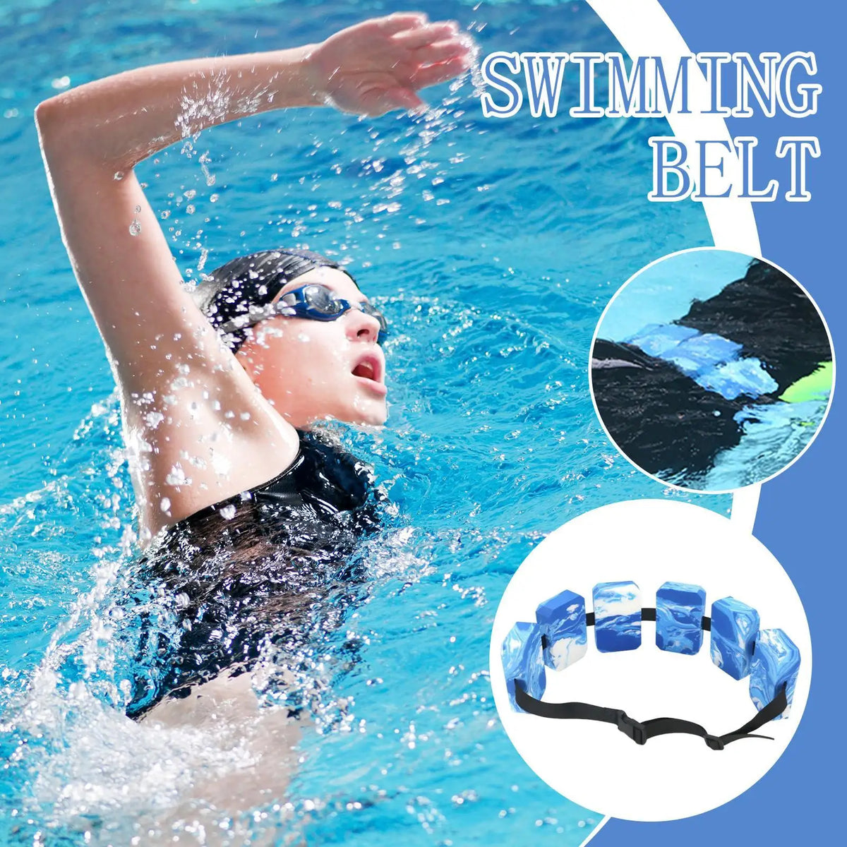EVA Swim Belt – Foam Floatation Aid for Pool Exercise & Training Swim Training Belt Axl