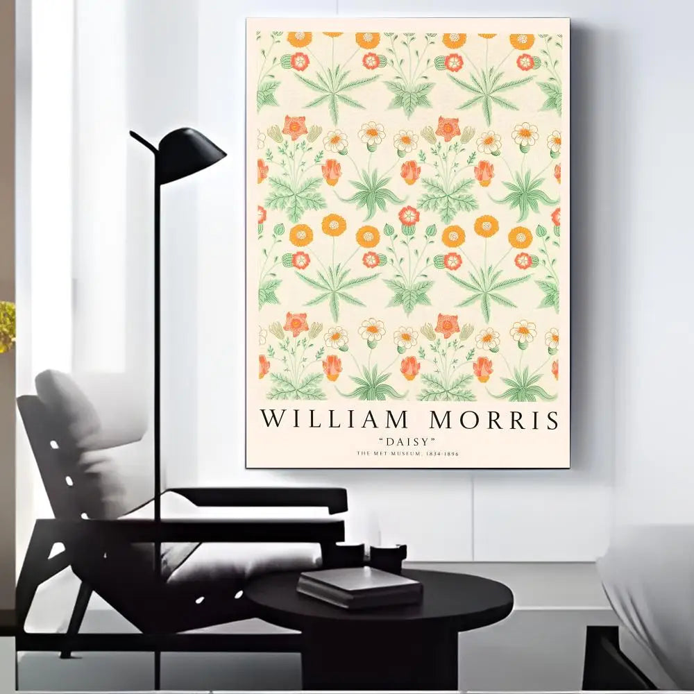 William Morris Canvas Wall Art – Vintage HD Print Home Decor Canvas Wall Art Axl Black2 50X70cmFrameless