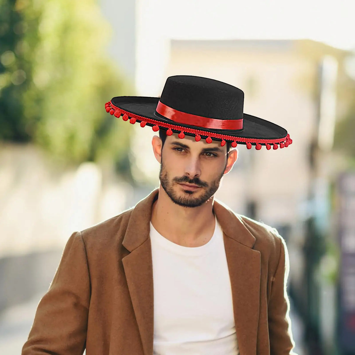 Mexican Sombrero Hat – Wide Brim Flamenco Cosplay Costume Costume Sombrero Hat Axl