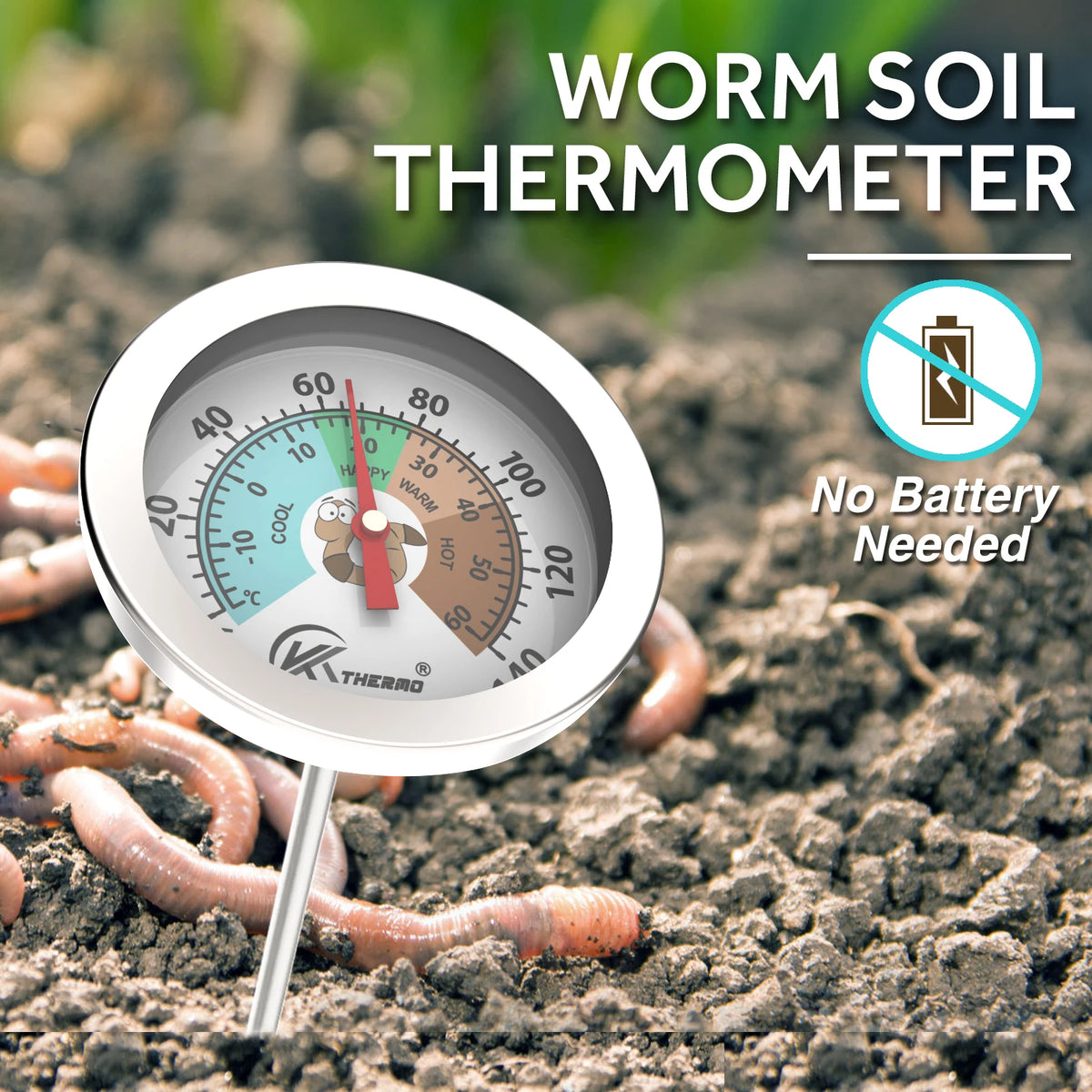 Soil Thermometer 20cm Stainless Steel Probe – Garden & Compost Soil Thermometer Axl