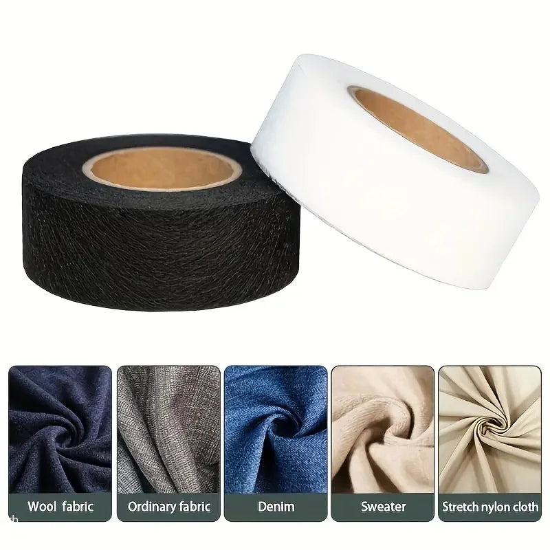 Iron-On Hem Tape 2 Rolls – Black & White Fusible Fabric Bond Fusible Hem Tape Axl