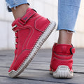 AZGB Women's Handmade Leather Ankle Boots | Breathable Walking Women's Ankle Boots Axl Red 38