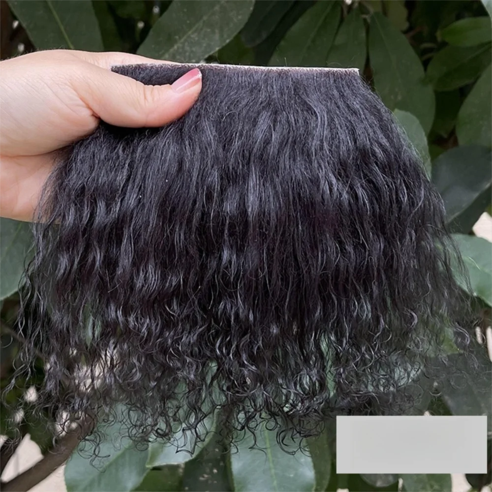 Curly Mohair Hair Wefts for BJD OB11 Blythe & Reborn Dolls Doll Hair Wefts Axl Transparent black