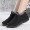 HAJINK Men's Fur-Lined Ankle Snow Boots – Winter Slip-On Men's Snow Boots Axl Black 40