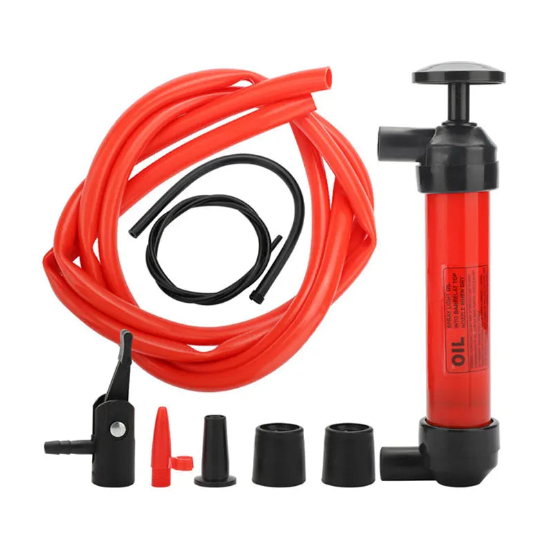 3-in-1 Manual Hand Pump Kit – Siphon Oil, Liquid & Air Manual Siphon Pump Axl one size Red