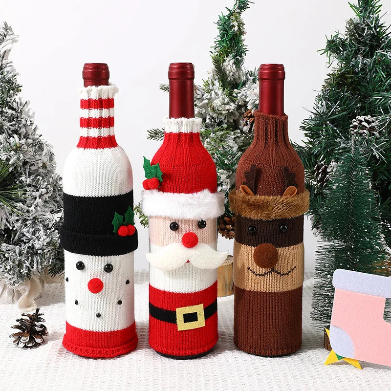Christmas Wine Bottle Decoration Set – Festive Holiday Decor Holiday Bottle Decor Axl