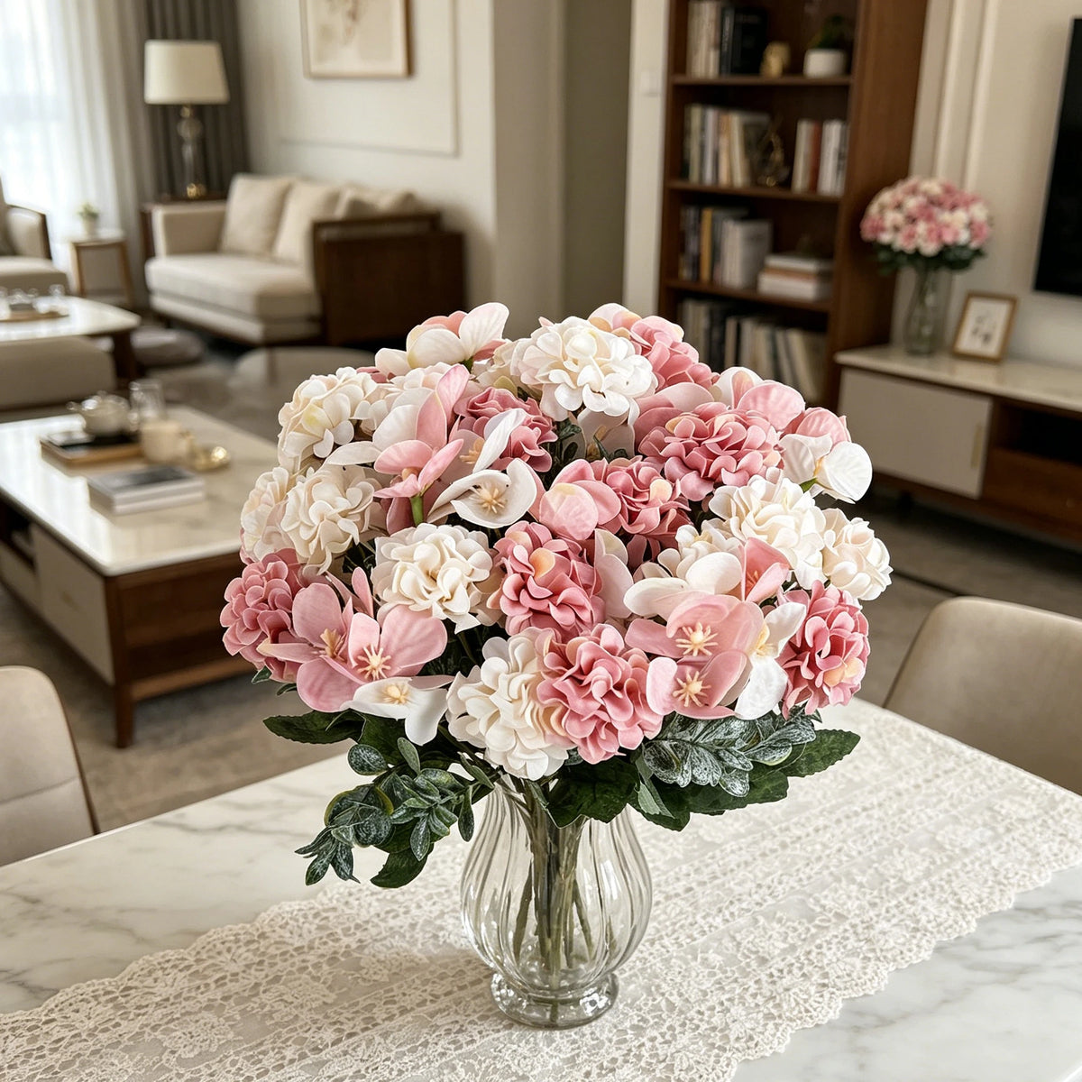 Silk Hydrangea Artificial Flower Bouquet | Wedding & Home Decor Artificial Flower Bouquet Axl