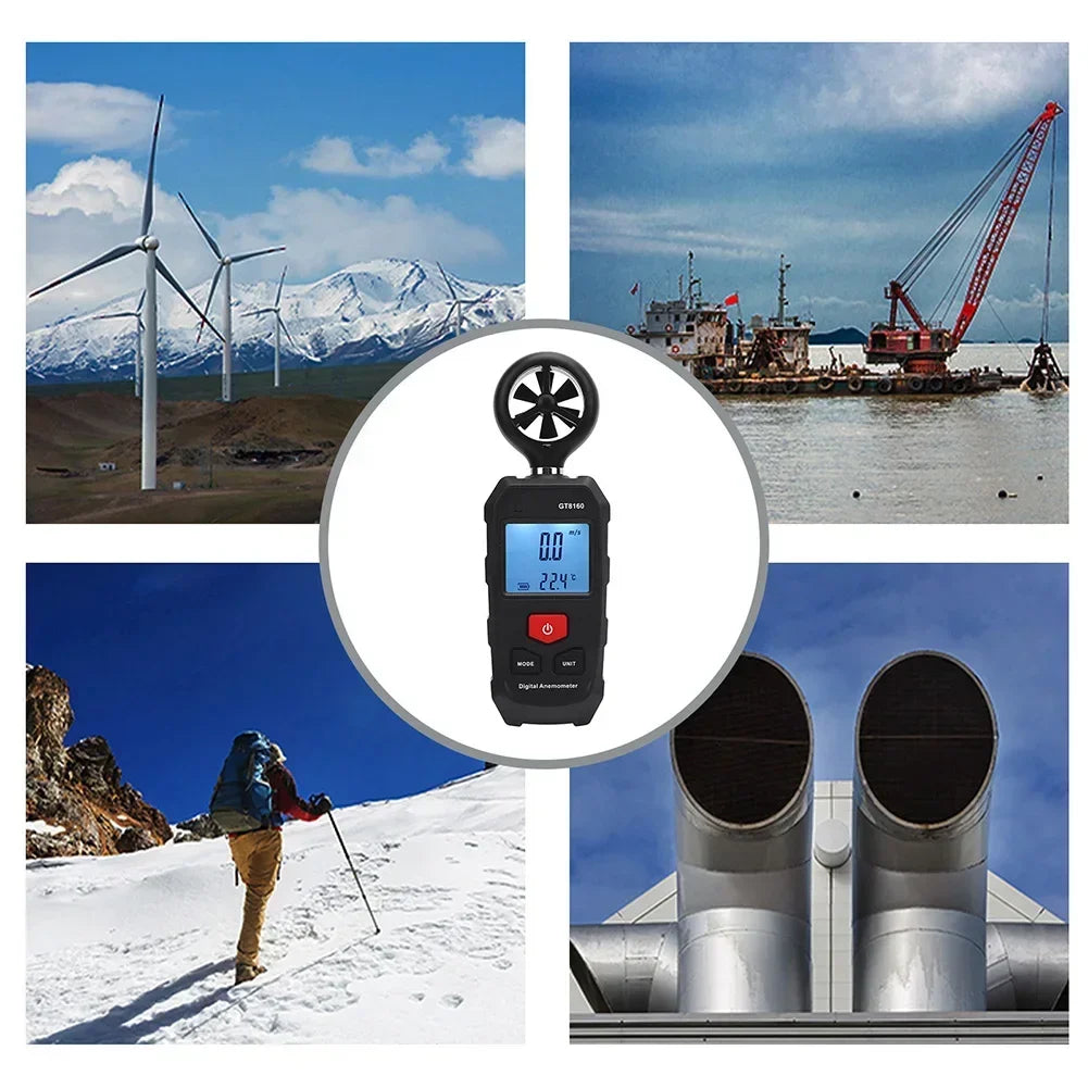 GT8160 Digital Handheld Anemometer – Wind, Temp & Humidity Digital Anemometer Axl