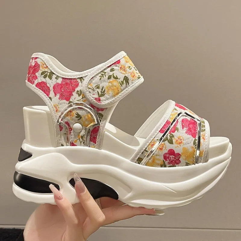 Women's Platform Wedge Sandals – Peep Toe High Heel Summer Platform Wedge Sandals Axl