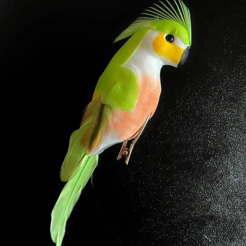 Miniature Parrot Garden Ornament – 15cm Handmade Bird Statue Garden Bird Ornament Axl A6